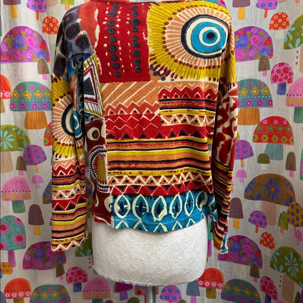 Sacred Threads 100% Cotton Beaded L/S Top. Small - Picture 6 of 8